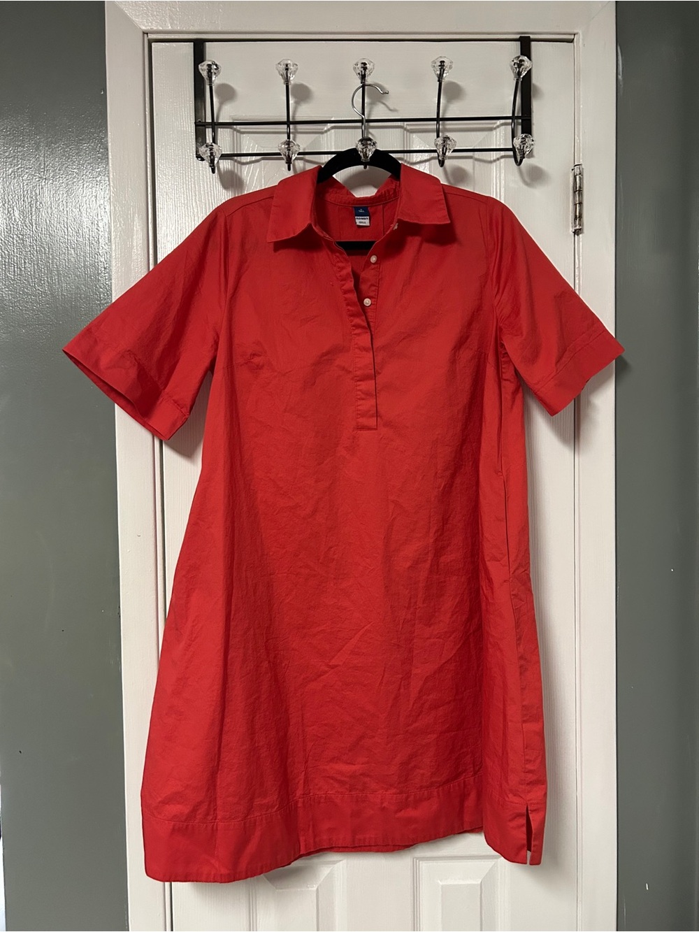 Old Navy Red Short-Sleeve Polo Orange Dress MEDIUM TALL